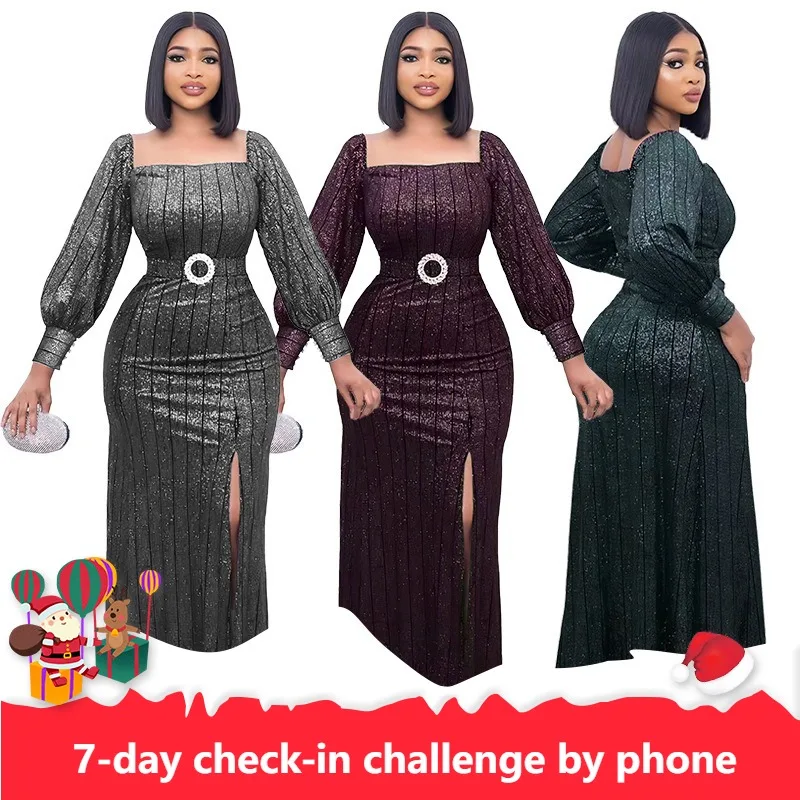 

Платья для свадебной вечеринки в африканском стиле для женщин, лето-осень, Африканское Элегантное Длинное Платье Макси из полиэстера с длинным рукавом, африканская одежда