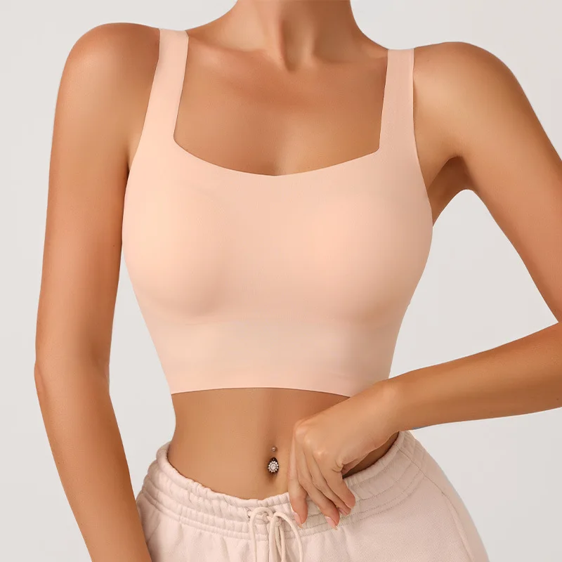 

Seamless Sports Bra Women Beautiful Back Ice Silk Vest Push Up Breathable Wireless Yoga Underwear