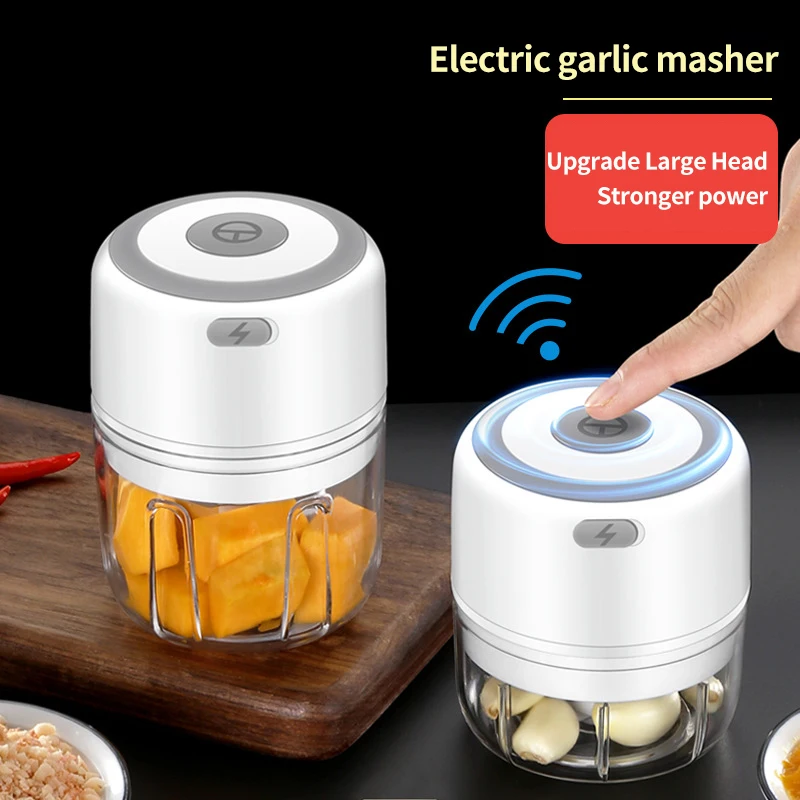 Wireless Electric Garlic Cutter Household Multifunctional Mini Garlic Masher Portable Meat Grinder USB Charging Vegetable Tools