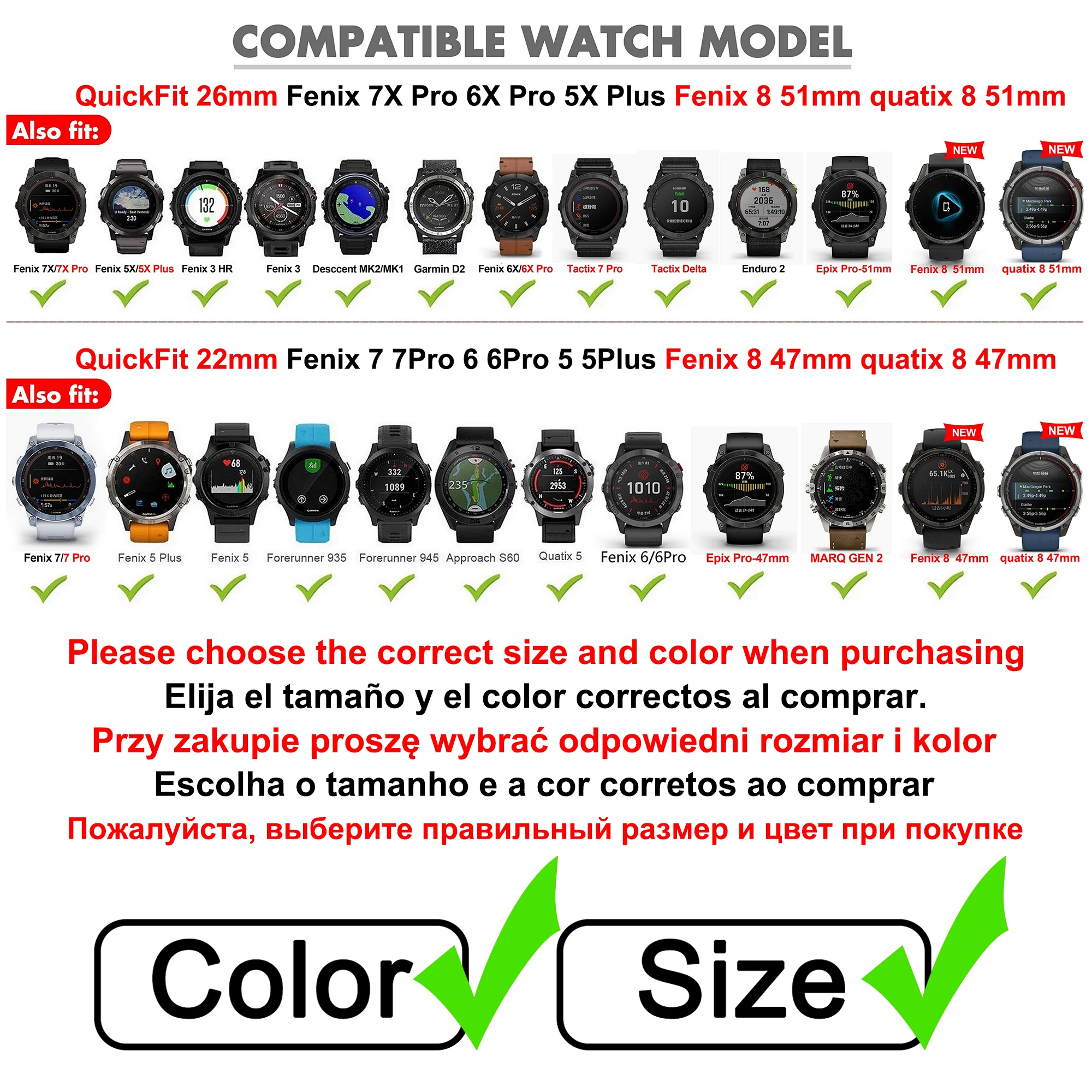 Ремешок QuickFit из мягкого силикона 22 мм, 26 мм для Fenix 5, 5X, 6, 6X, 7, 7X Pro, Fenix 8, Epix Gen 2 Pro, Tactix 8, 47 мм, 51 мм, 965, браслет (art.: 3920da2a5aede) - 3920da2a5aede
