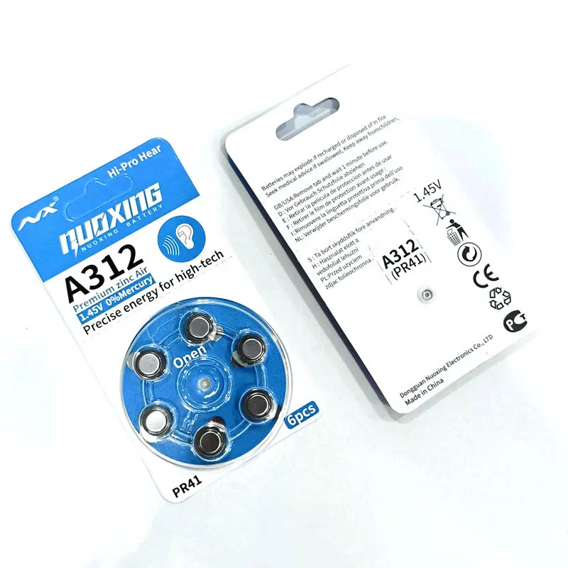 Батарейки для слуховых аппаратов 312 A312 312A ZA312 PR41