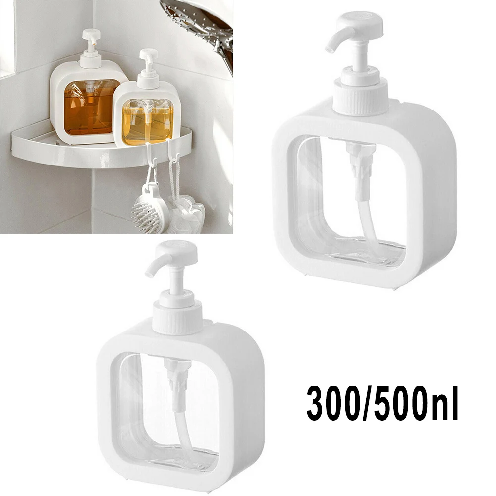 

300ml/500ml Clear Plastic Emulsion Pump Bottle For Filling Lotions Shampoos Hand Soap Bathroom Dispenser Refillable Bottling