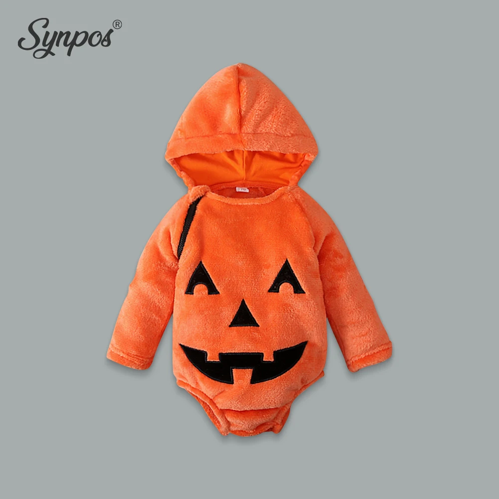

Synpos Fashion Infant Halloween Costume Toddler Hooded Baby Hooded Onesies Baby Halloween BODYSUIT 0-18 Months