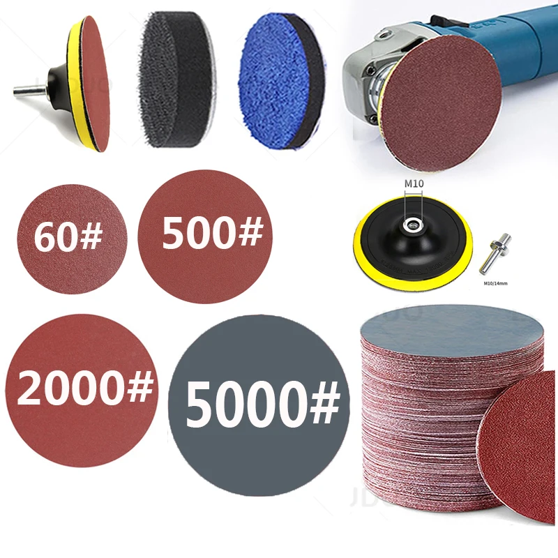 3/4/5/6 дюйма шлифовальные диски 150/125 мм полировальная прокладка Крюк & Петля абразивные самоклеющиеся флокированные шлифовальные наждачные бумаги для автомобиля металла