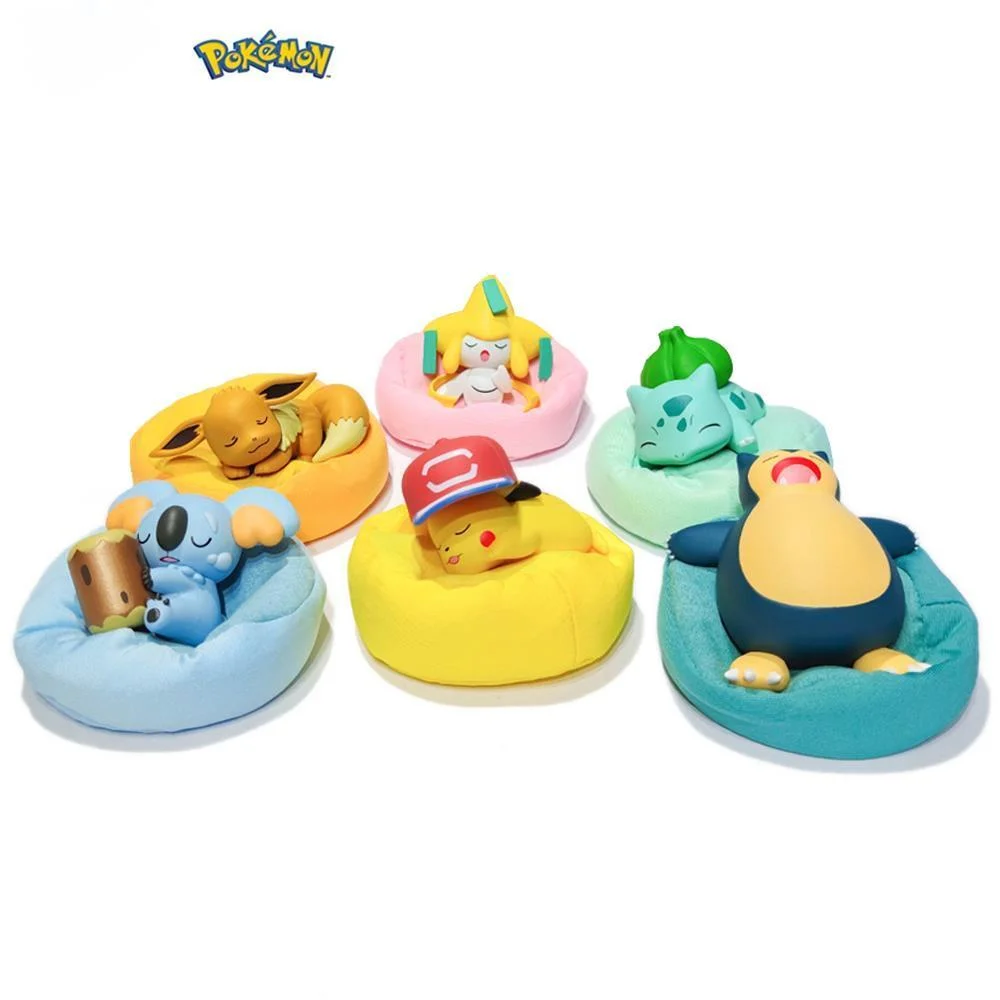 

POKEMON Pikachu Sleeping Keychain Charmander Bulbasaur Doll Pocket Monster Pokémon Toy Model Action Figure Toy For Kids Gift