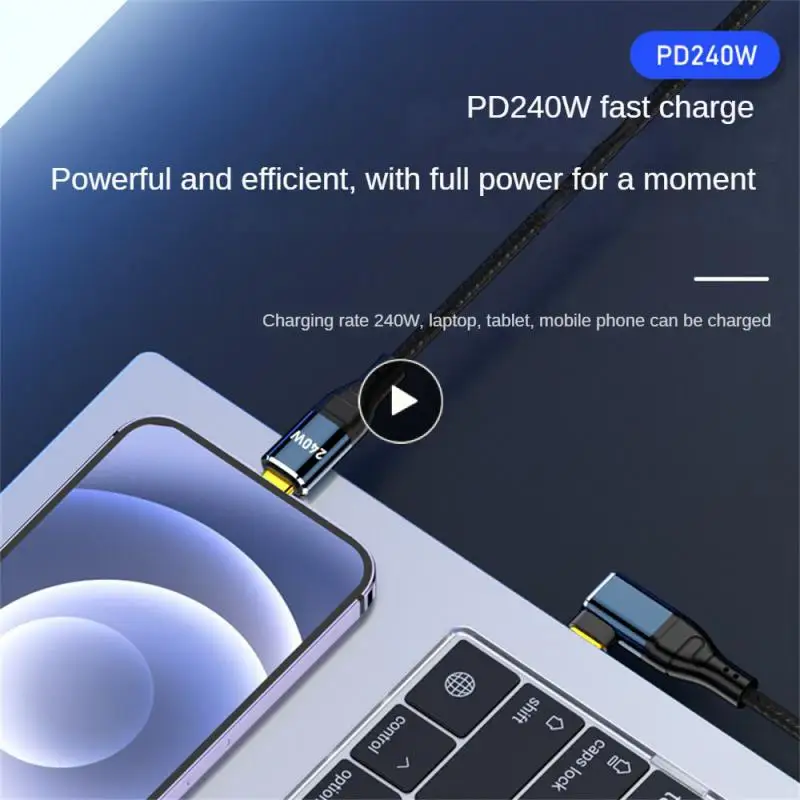 

Usb2.0 Type-c Up And Down Bending Charging Line Fast Charge Cable Side Bending Folding Endurance Charging Data Cord 480mbps