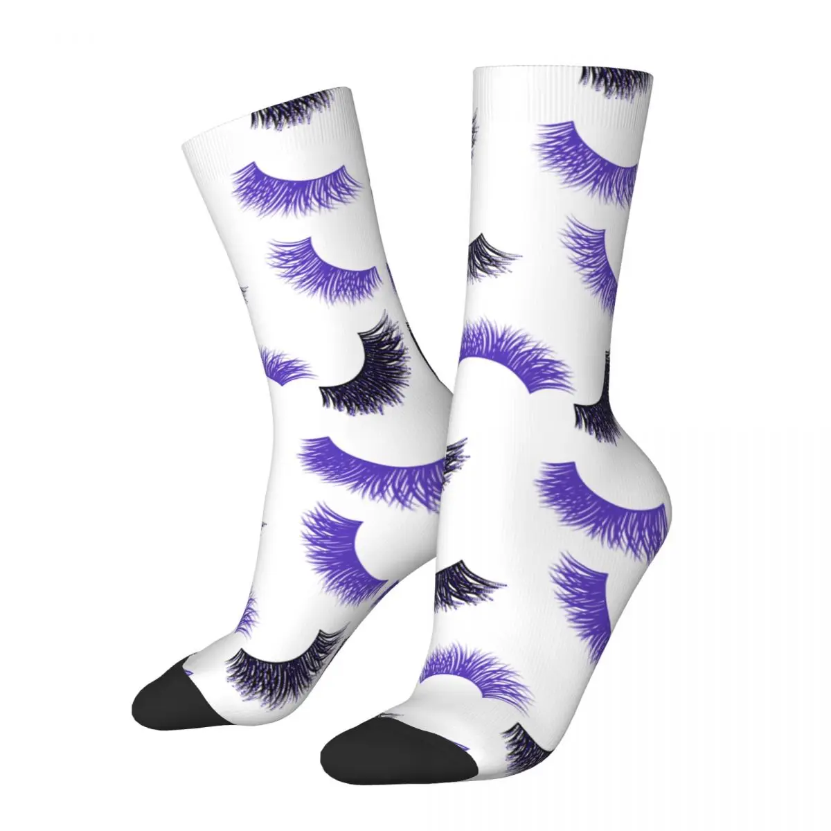 

Happy Funny Men's Socks Eyelash Sock Cartoon Beauty Glam Closed Eyes Graphic Women's Stockings Spring Summer Autumn Winter