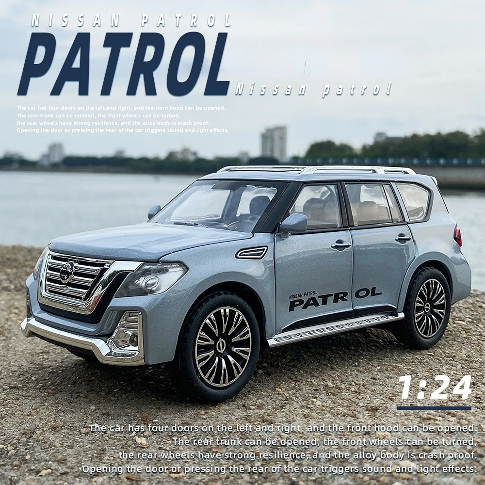 

Diecast Toys Vehicles 1/24 Scale Nissan Patrol Off Road Car Model Alloy Mini Car Toys Collective Children Boys Miniauto Gift
