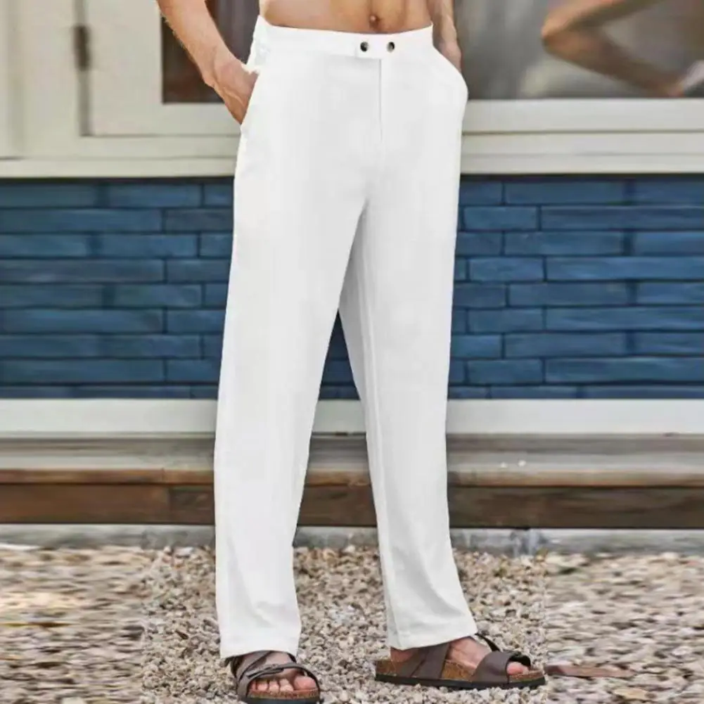 

Close-fitting All Match Mid Rise Pure Color Summer Pants Daily Clothes