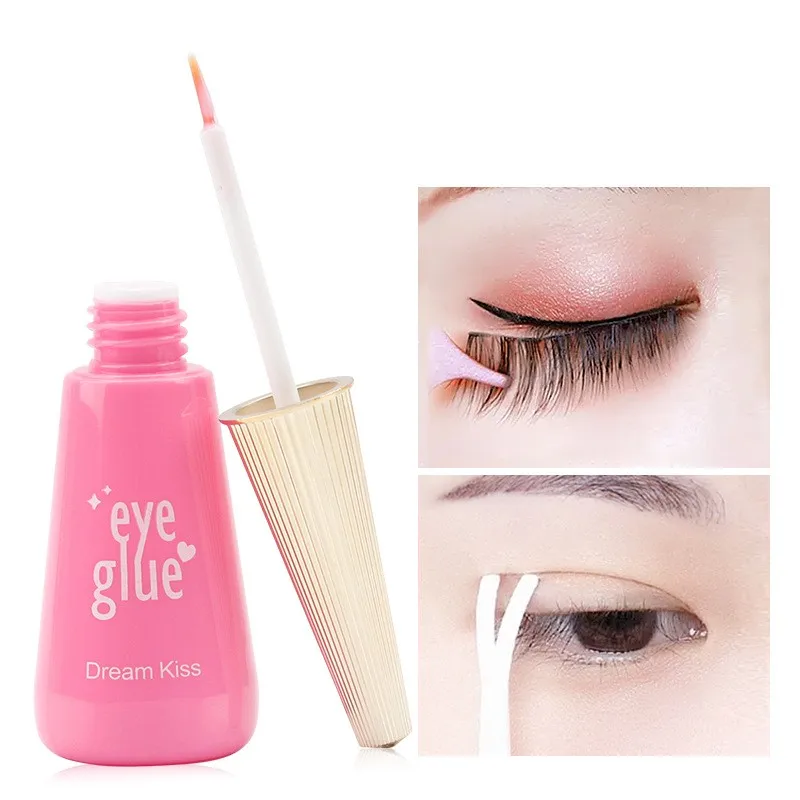 

High quality fake eyelash glue, double eyelid glue, large capacity pink beauty gift fork, sticky glue, 10ML