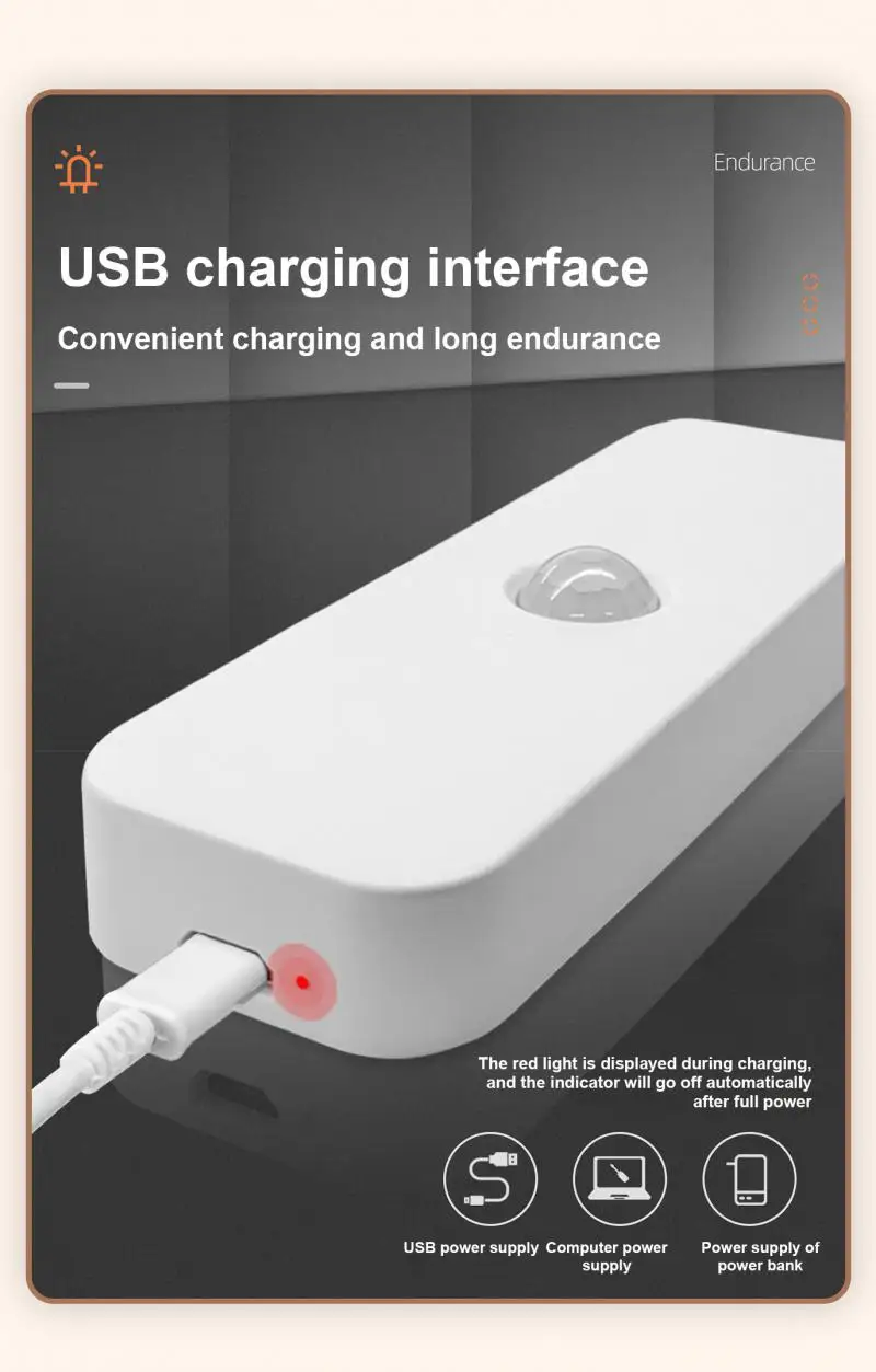 

Night Light Wireless Motion Sensor Light Bar For Bedroom Cabinet Night Lamp Motion Sensor Ultra Thin Usb Rechargeable 6 Led