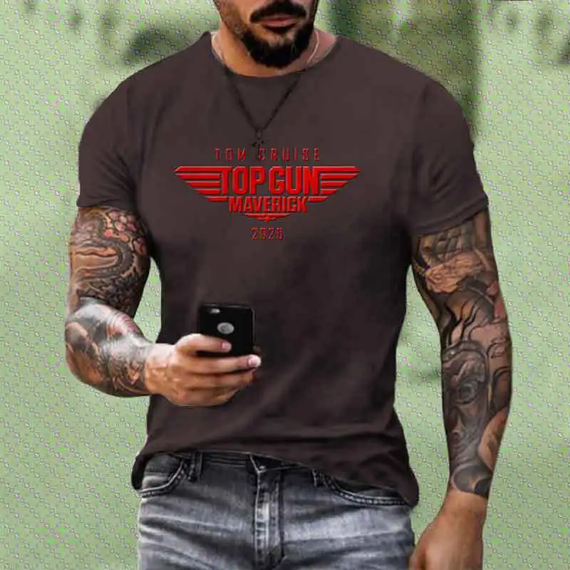 

Men vintage t shirt Movie Top Gun 2023 New Short Sleeve Cotton Hipster Men Clothes Harajuku Casual Comfort Thick Comfortable