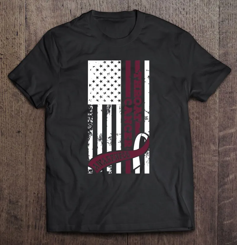 

Футболка мужская с принтом «Рак горла» и лентой