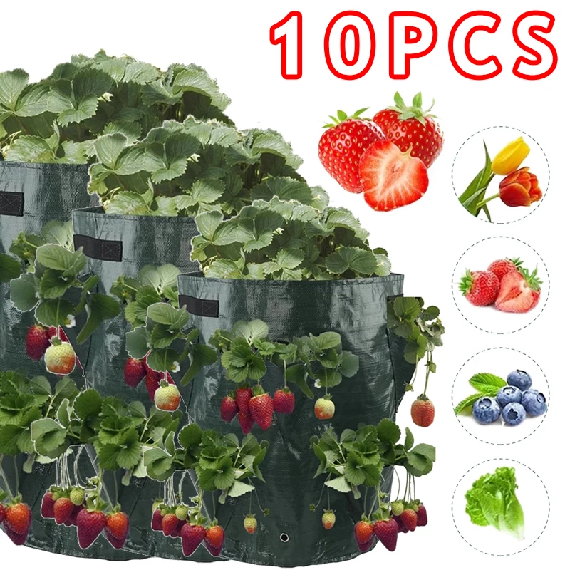5/7/10 Gallon Multi-Mouth Grow Bag Strawberry Tomato Planting Bags Reusable Planter Pots Garden Vegetable Flower Herb Planter
