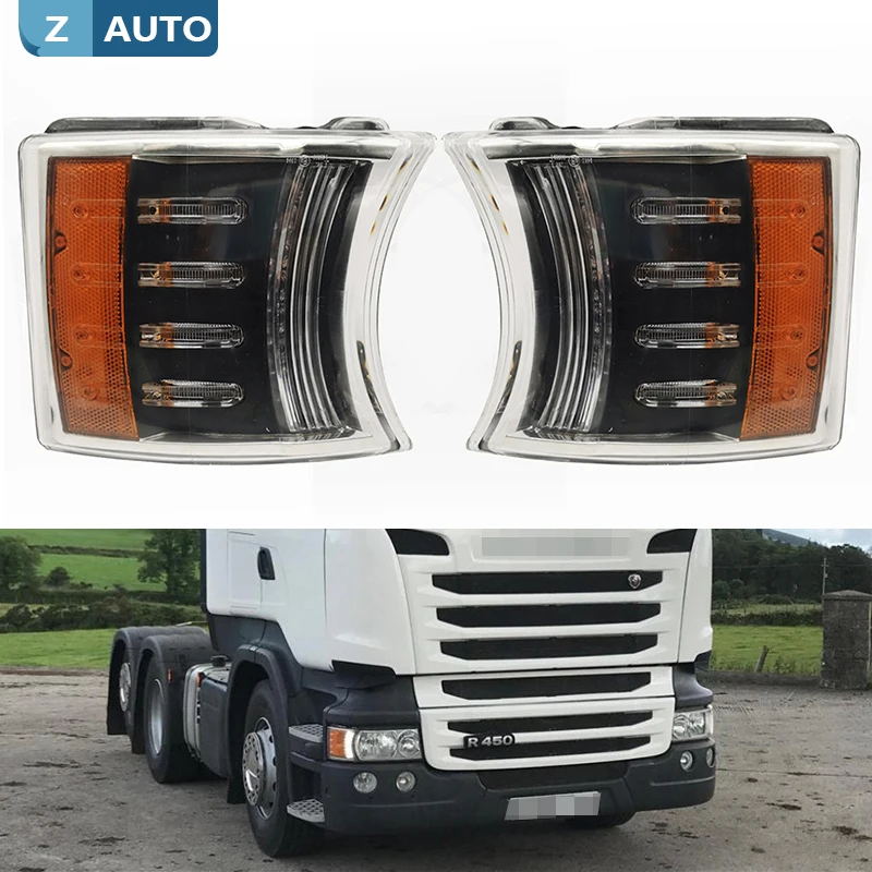 

Лампа указателя поворота в сборе для Scania Truck S420 series R450 R480 R560 24 В, светодиодный ная угловая фара, запасные части для автомобиля