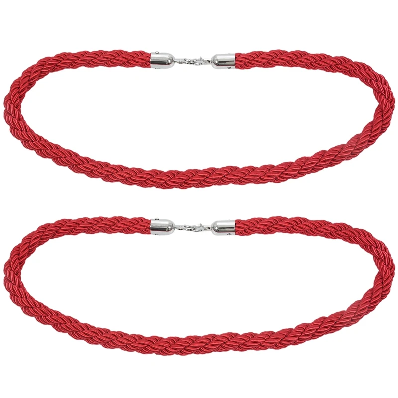 

2X Quality 1.5M Long Twisted Queue Barrier Rope Red For Posts Stands