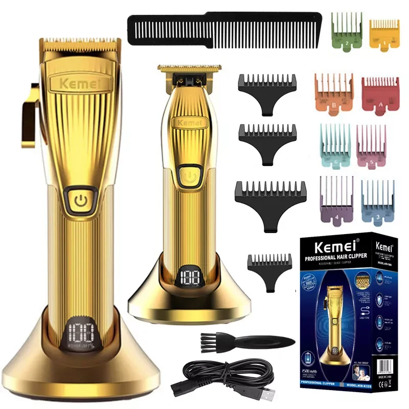 

Professional lithium ion electric hair clipper for men barber shop rechargeable hair trimmer powerful beard hair cutting tool