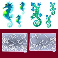 hippocampus gecko shape silicone mould resin decorative craft diy ornaments mold epoxy resin molds for home wall decoration
