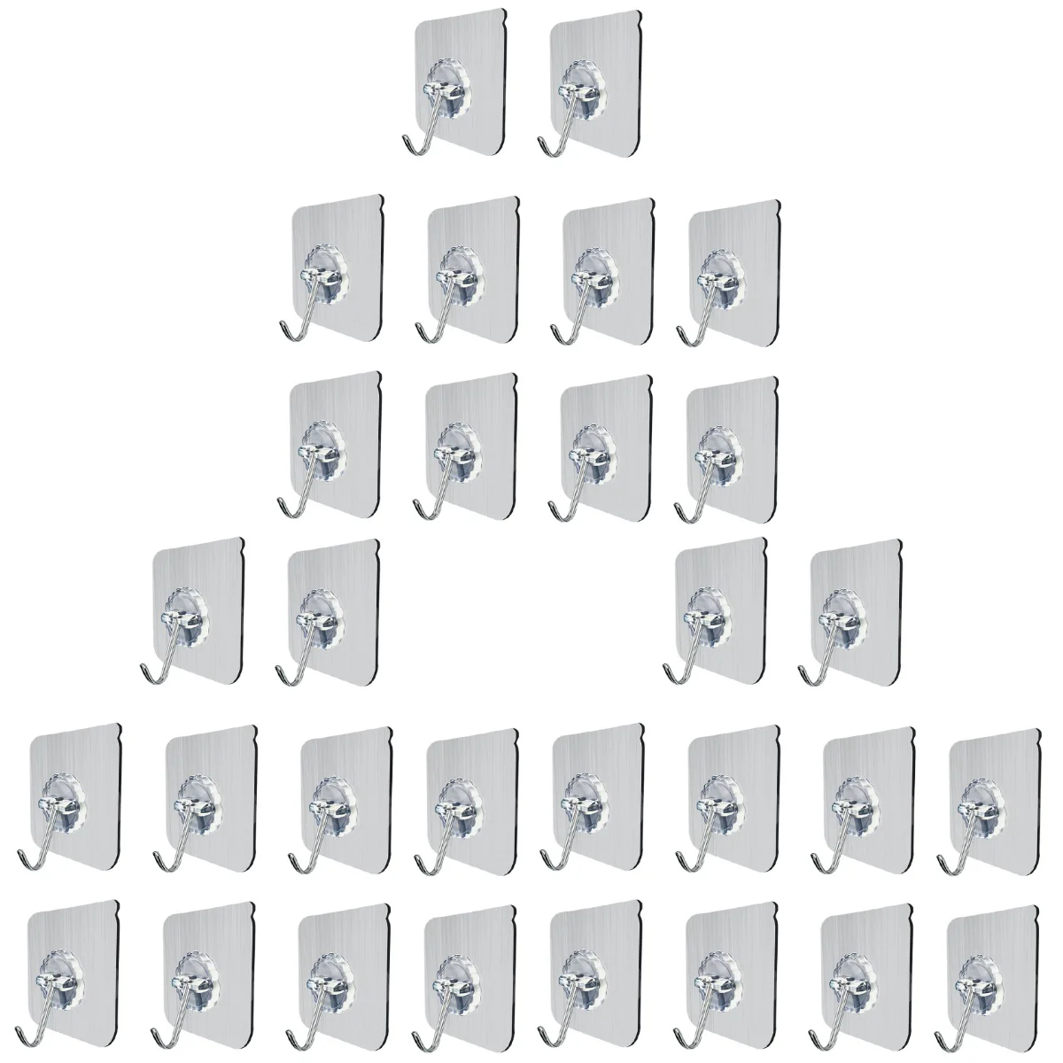 

30 pcs Bath Ceiling Hooks Stainless Hooks Transparent Reusable Seamless Hooks Sticky Hangers Wall Hooks Adhesive Hooks
