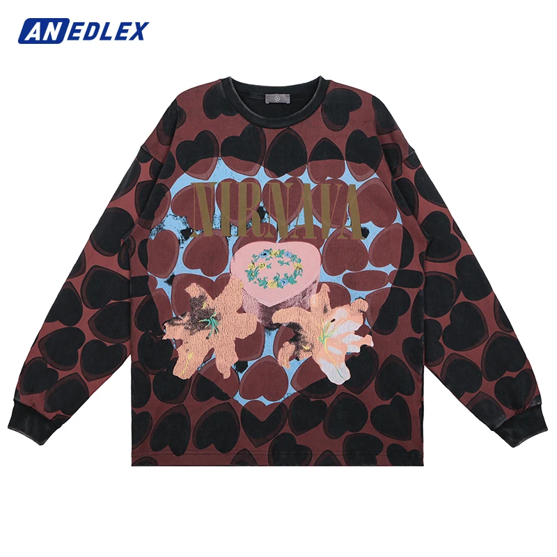 

Hip Hop Men T Shirt Streetwear Rock Band Letter Print T-Shirt Harajuku Cotton Tshirt 2022 Spring Autumn Vintage Long Sleeve Tops
