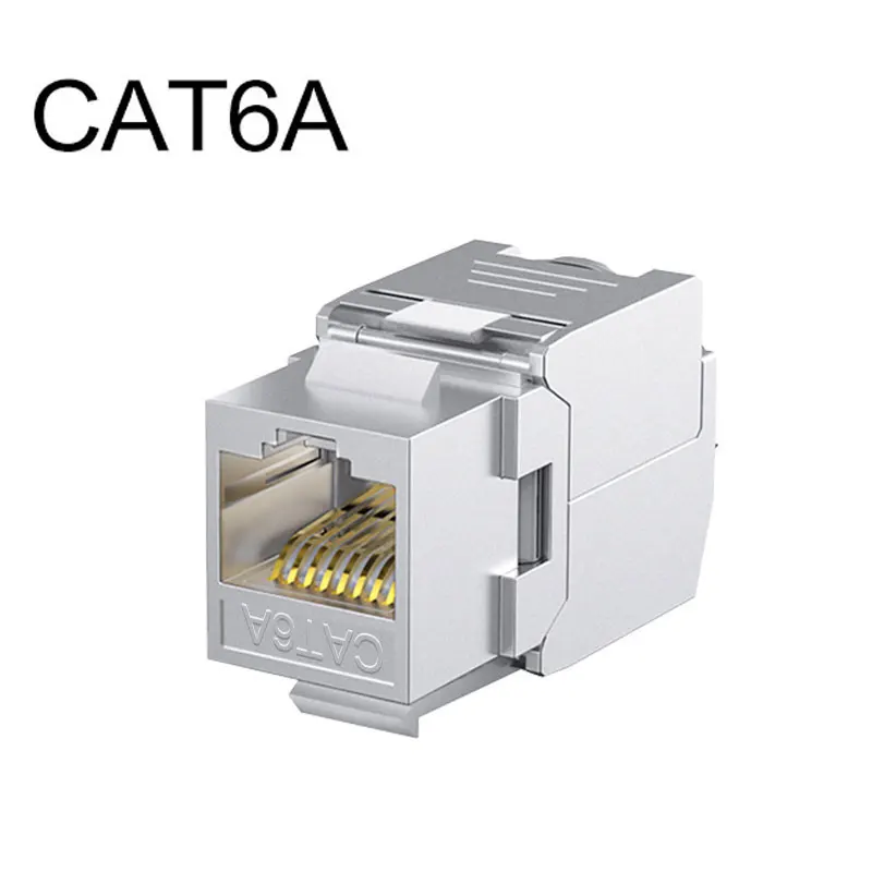 

ZoeRax 1 шт. RJ45 экранированный cat6A Cat7 Keystone Jack 180 градусов без инструментов корпус из цинкового сплава Keystone Jack