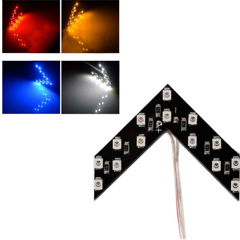 

2PCS Car LED Lights Rear View Mirror Arrow Panel Light Car Rearview Mirror Turn Signal Hidden LED Turn Signal 12V 14SMD