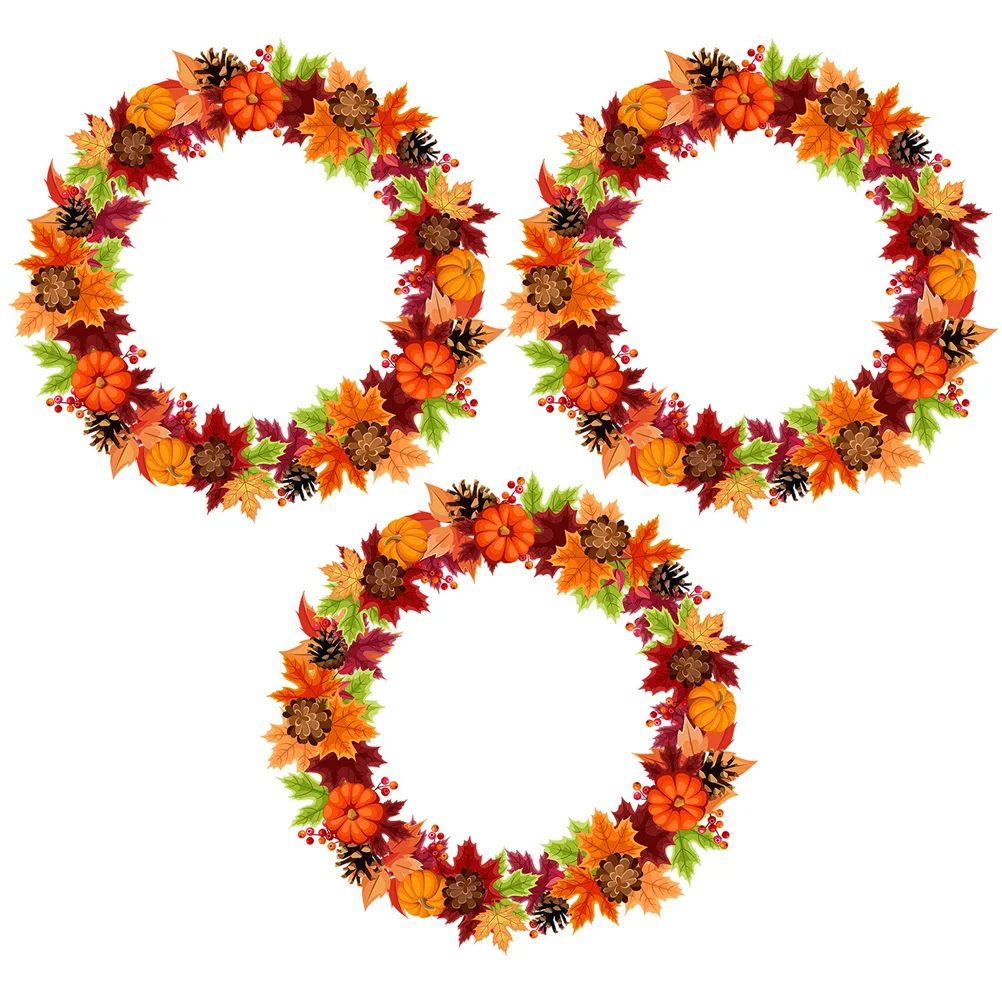 

Wall Thanksgiving Sticker Decal Window Decoration Leaves Fall Stickers Supplies Decor Wreath Peel Stickchristmas Leaf