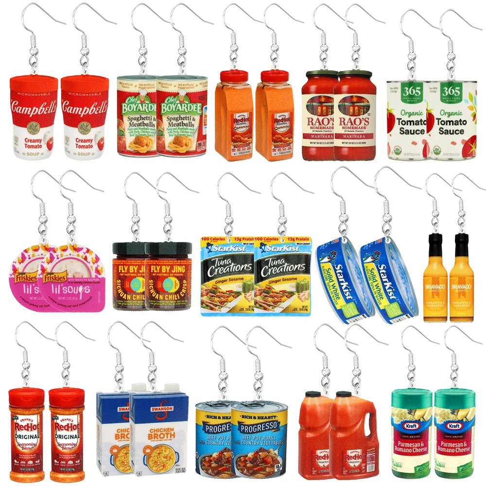 Милые серьги-подвески с изображением соуса чили кетчупа бутылки хип-хопа