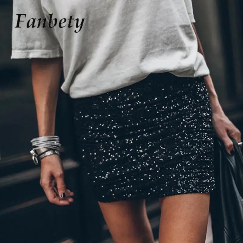 

Женские мини-юбки, сексуальная горячая девушка, блестящая юбка-футляр, облегающее и короткое, одежда для карнавала и вечеринки, новинка 2023, облегающее платье