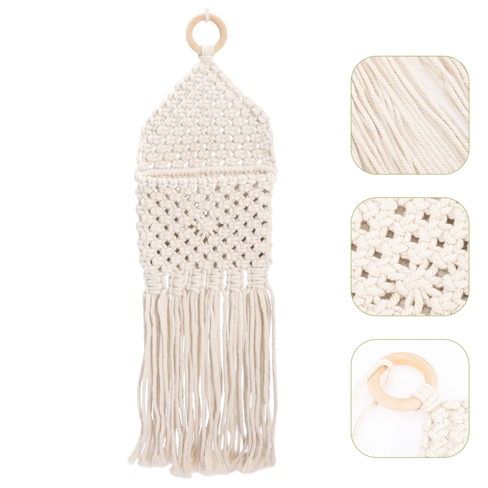 

Basket Hanging Macrame Fruit Storage Hanger Garlic Container Wall Produce Vegetable Hammock Flower Onion Egg Net Indoor Planters