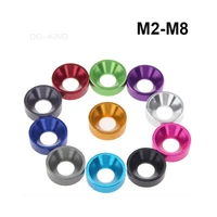 m2 m2 5 m3 m4 m5 m6 m8 aluminum alloy screw countersunk flat screw plug rc toy washer mountain bike washer multicolors
