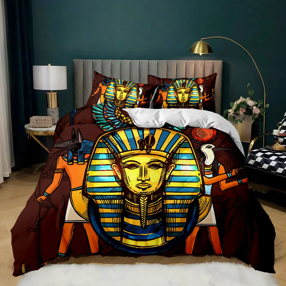 

Pharaoh Ancient Egypt Tribe for Adult Women Boy Egyptian Pyramid Duvet Cover Egyptian Pyramids Exotic Retro Style Bedroom Decor