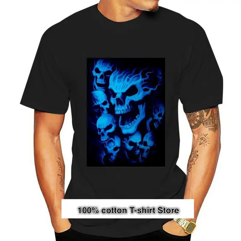 

Рубашка для мужчин, синий призрак, черепа, ужас, зло, смерти, страшный Байкер A18634