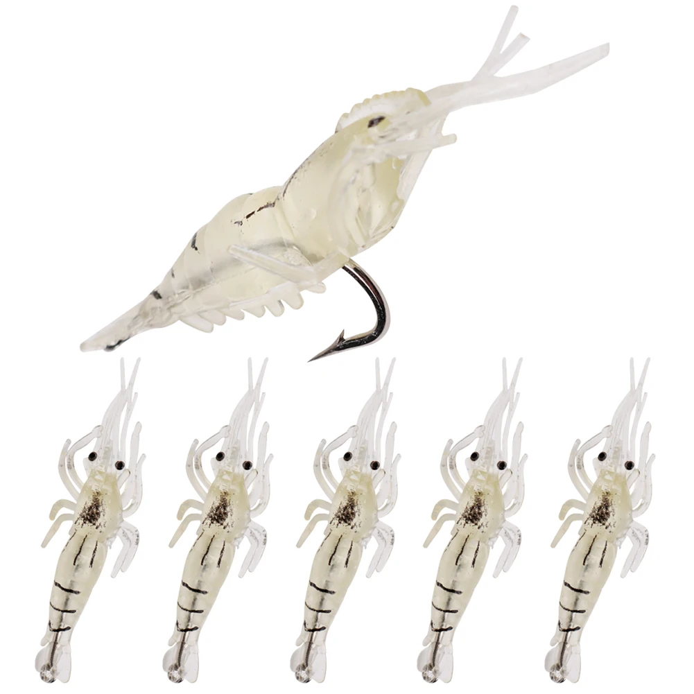 

FREE FISHER 20pcs Fishing Soft Lure 5cm 1.5g Prawn with Sharp Hook Shrimp Fishy Smell Wobblers Artificial Baits for Carp Fishing