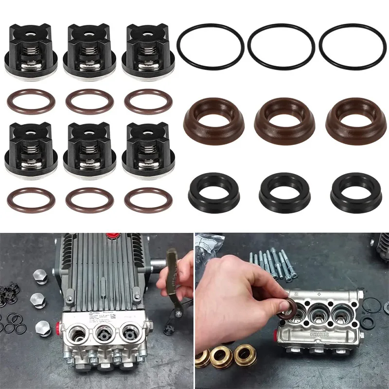 

YMT-AR1828 Water Pump Check Valves Kit & AR1857 Pressure Washer Packing Kit Compatible with Annovi Reverberi 18mm XR RK RKA RKV