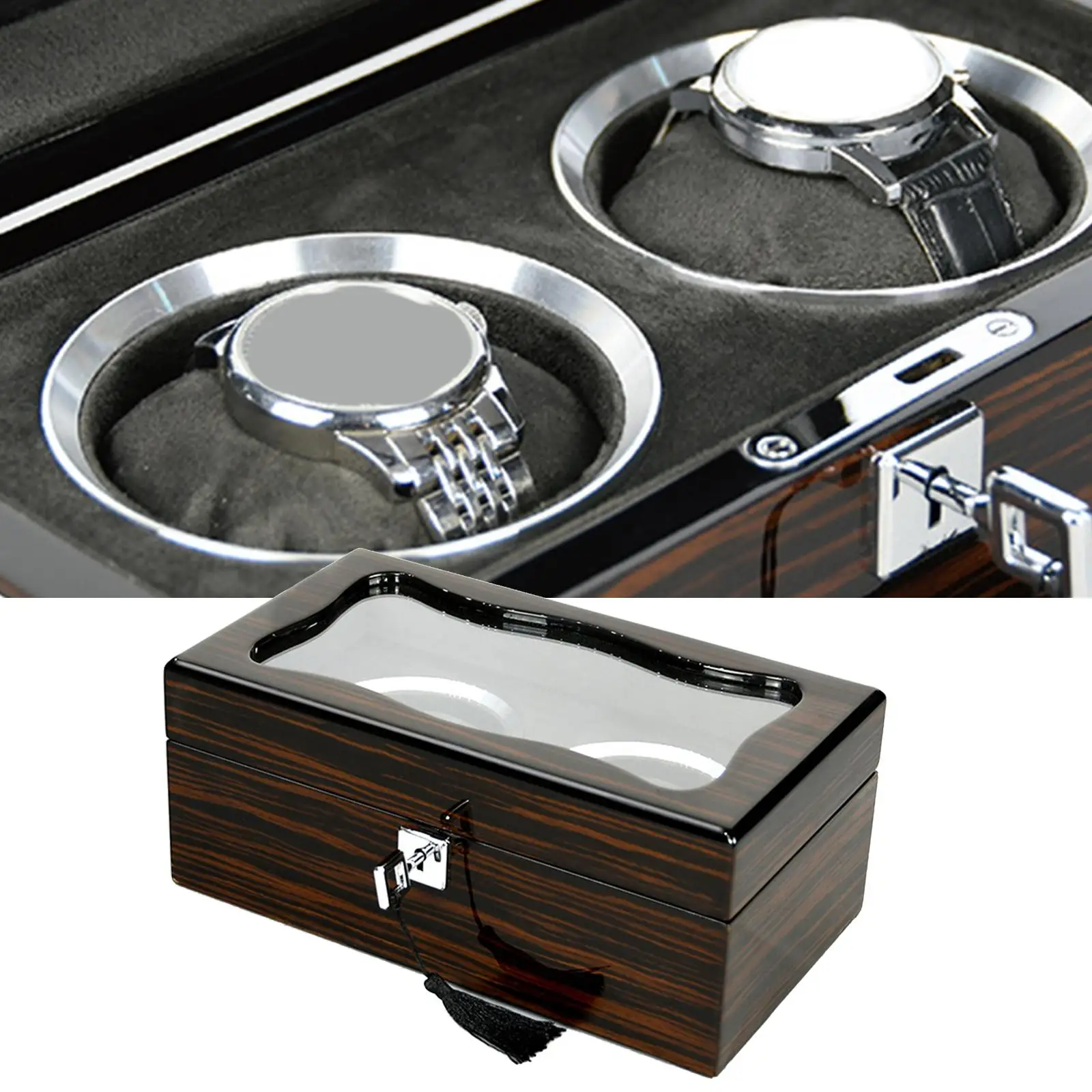 

Wooden Mechanical Watch Display Case Storage Box Organization Lockable