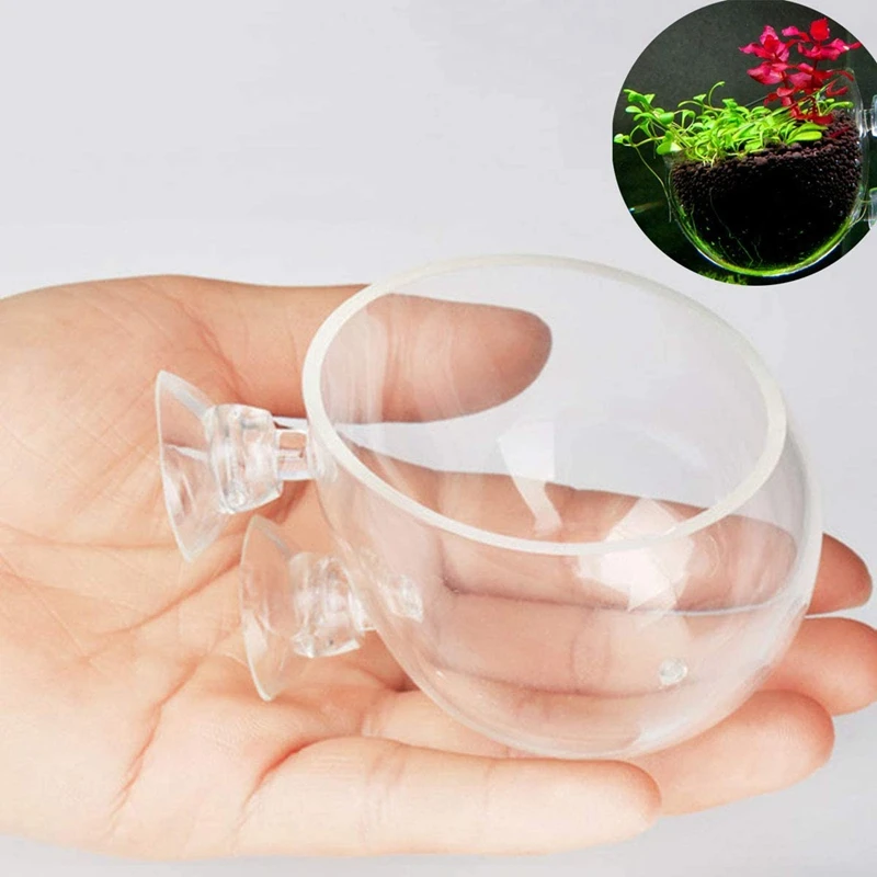 2 шт. стеклянный горшок для водных растений аквариумный водный красные креветки
