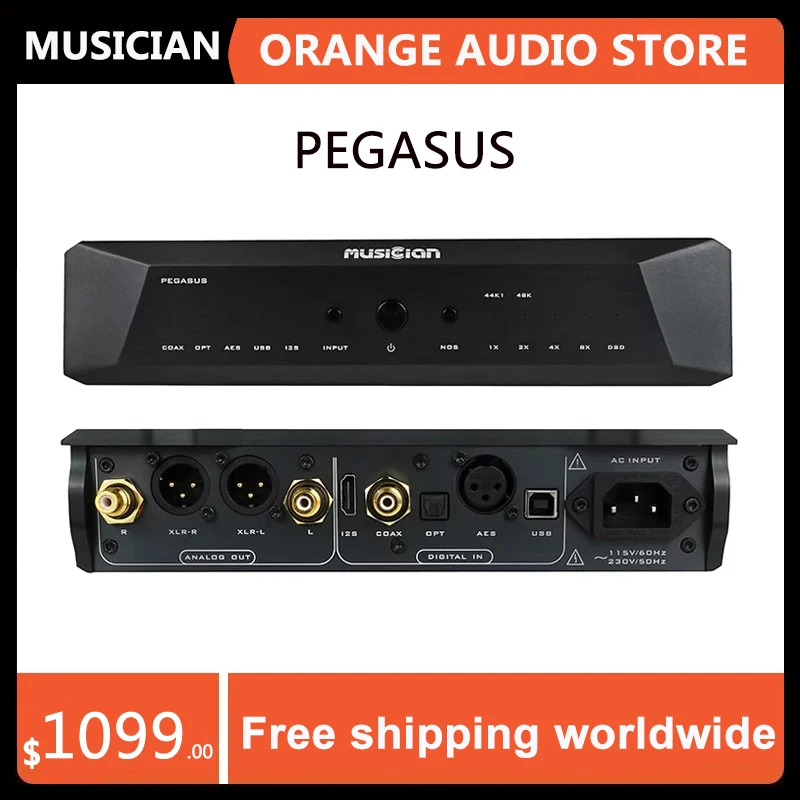 Музыкант PEGASUS 32 бит/1536 кГц 24 бит R2R DAC 6 бит DSD сбалансированное сопротивление DAC поддержка DSD1024 SPDIF приемная схема R2R декодер
