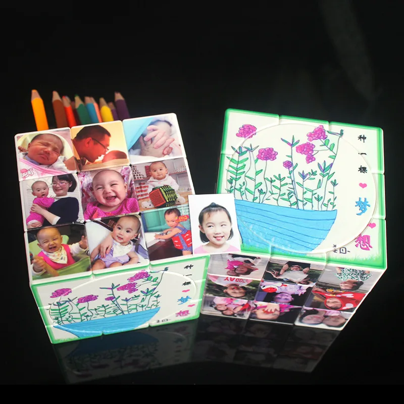 

3D печать 3x3x3 фиджет-игрушка держатель для ручки офисные принадлежности орнамент подарок куб 3x3 наклейка на куб взрослые обучающие игрушки д...