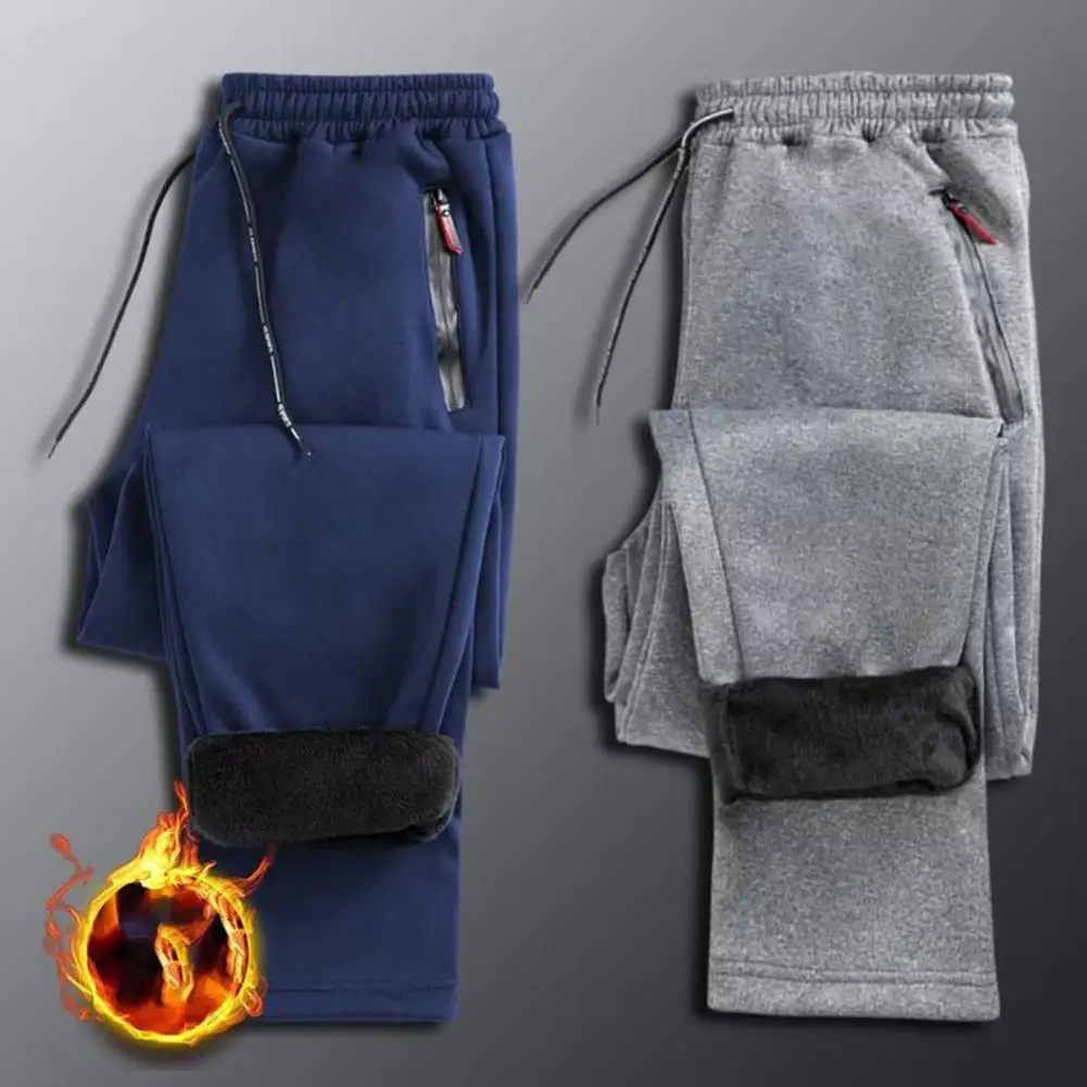 

Winter Simple Drawstring Mid Waist Pants Loose Sports Pants Thicken for Travel