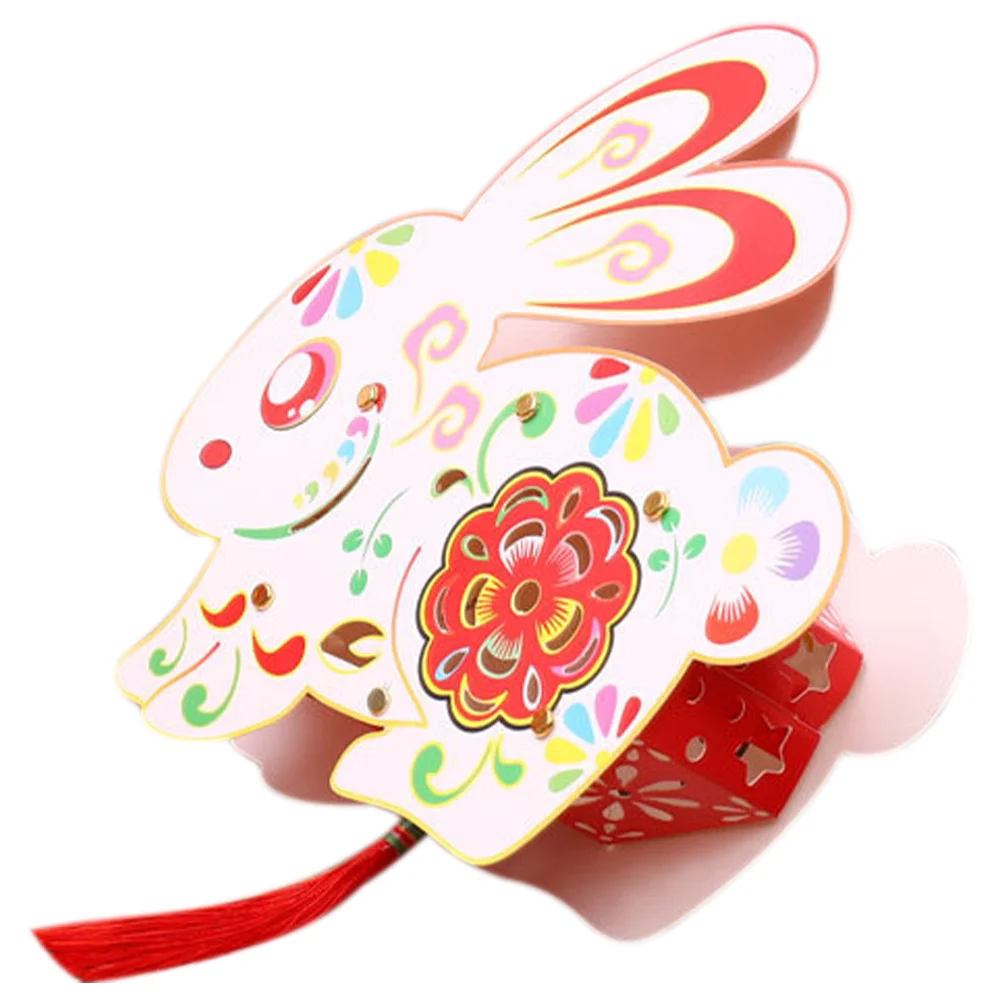 

Lantern Chinese Year New Rabbit Paper Festival Lanterns Decor Bunny Diy Spring Decoration Handheld Decorative Hanging Easter