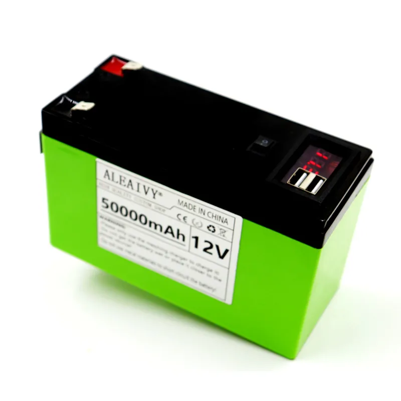 New 12v 50Ah 18650 Lithium Battery Pack Suitable for Solar Energy and Electric Vehicle Power Display +12.6v 3A Charger |