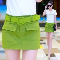 green mini skirts woman fashion 2022 korean women elegant hhigh waist denim shorts skirt streetwear wrap pencil jeans skirt