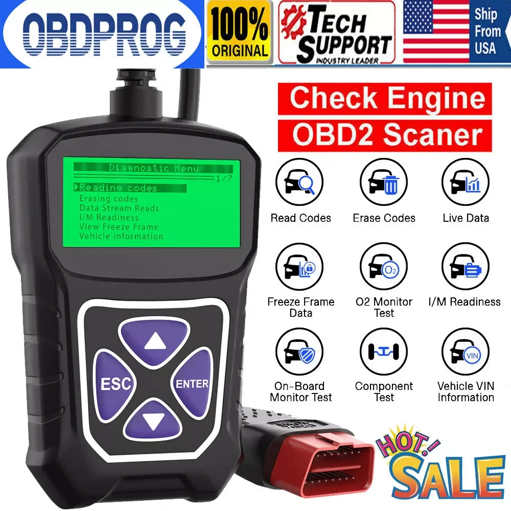 

НОВЫЙ OBDPROG MT100 OBD2 автомобильный сканер профессиональный считыватель кодов сканер инструмент авто диагностический инструмент EOBD проверка двигателя