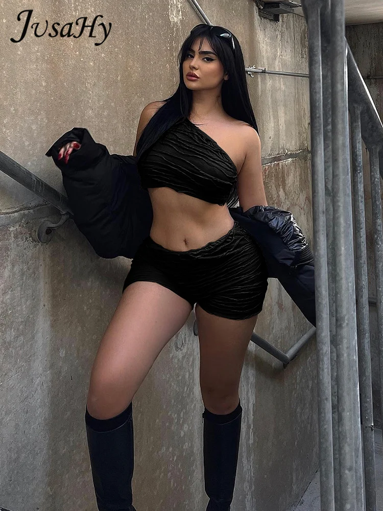 Женский зимний комплект JusaHy из двух предметов асимметричный эластичный