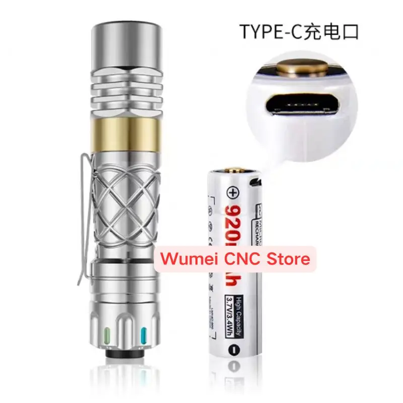Фото Совершенно новый мини-белый фонарик Lumintop Antman Titanium Throw 14500-елементов edc №4