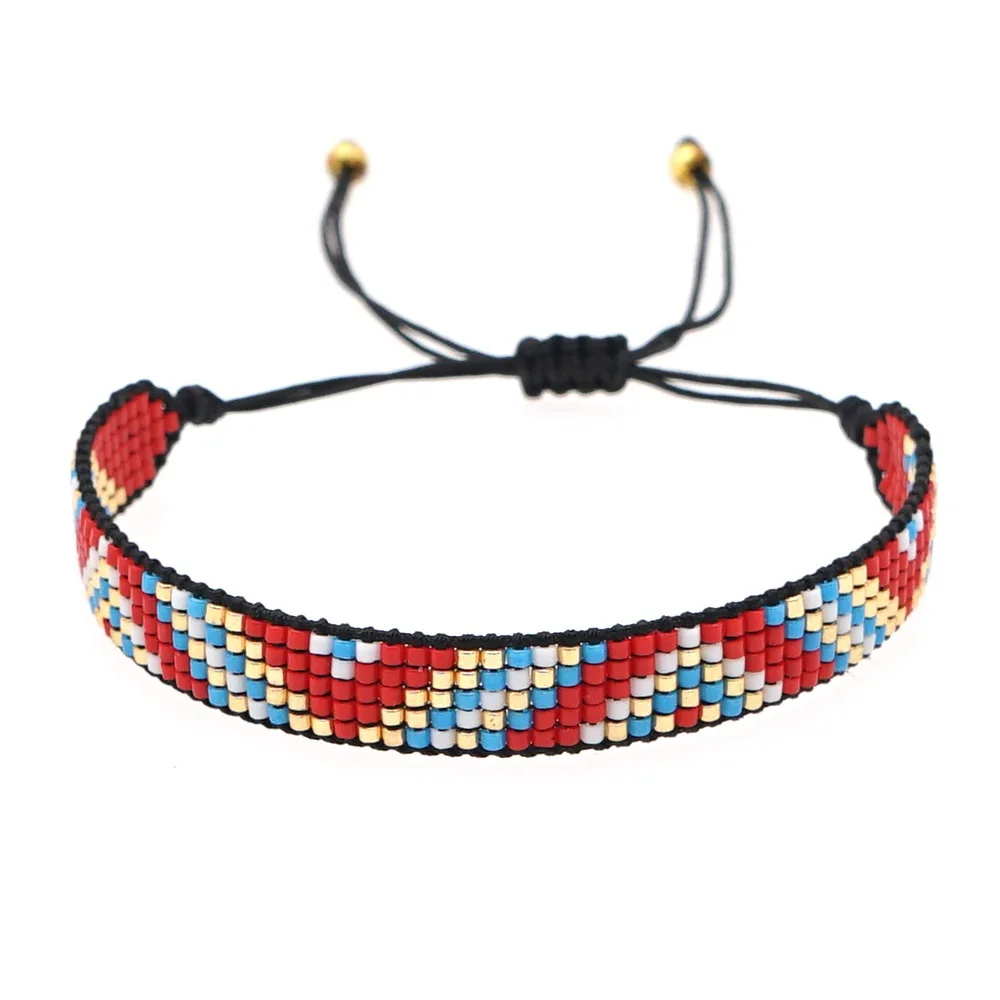 Miyuki Rice Beads Are Hand-woven Vintage Geometric Beaded Bohemian Element Ethnic Style Couple Bracelet Women Bracelet