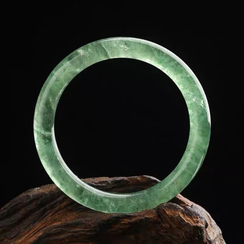 Женский Круглый браслет ручной работы с зеленой клубникой и кристаллами