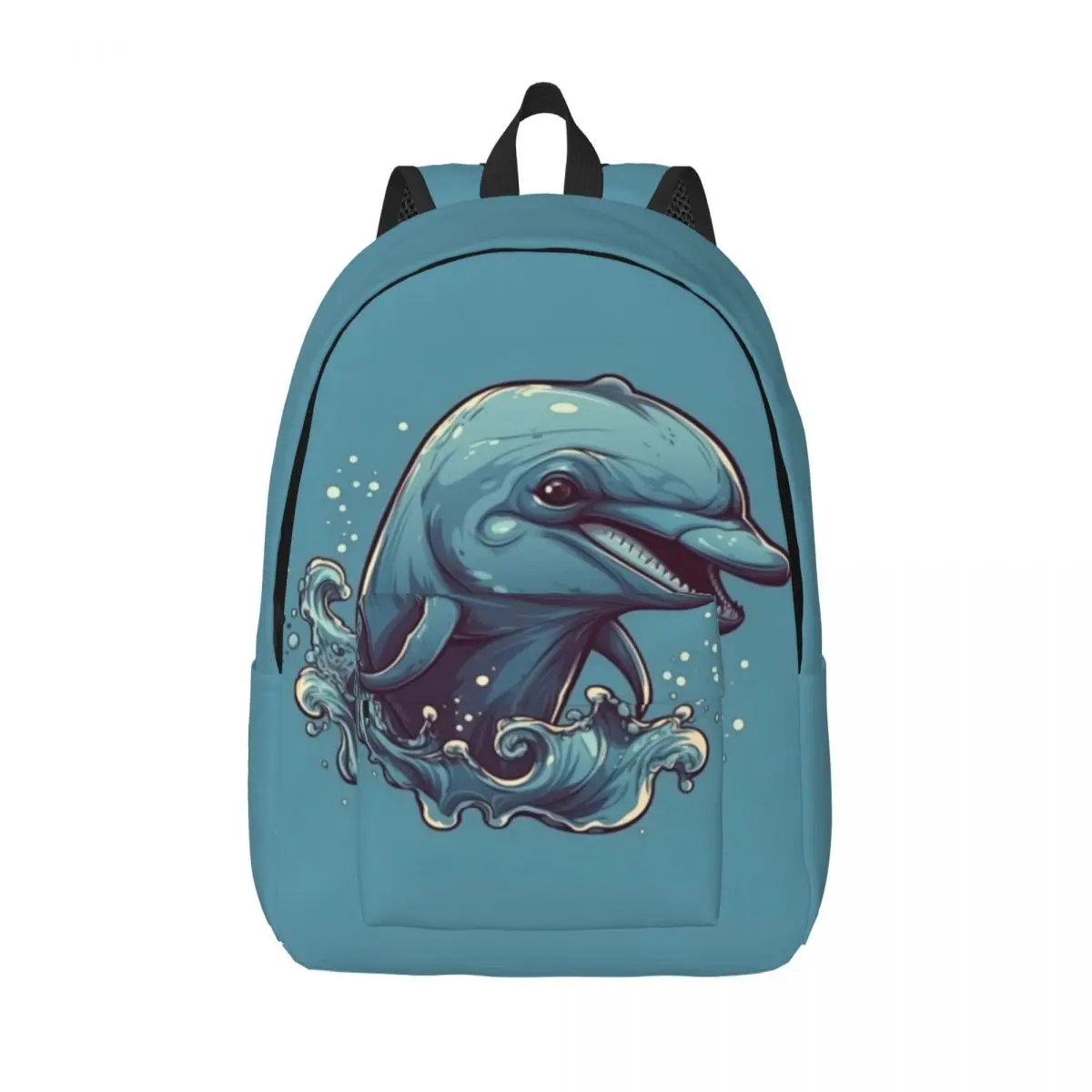 

Dolphin Canvas Backpacks Cartoon Nature Style Bag Commuter Backpack Soft Leisure Bags