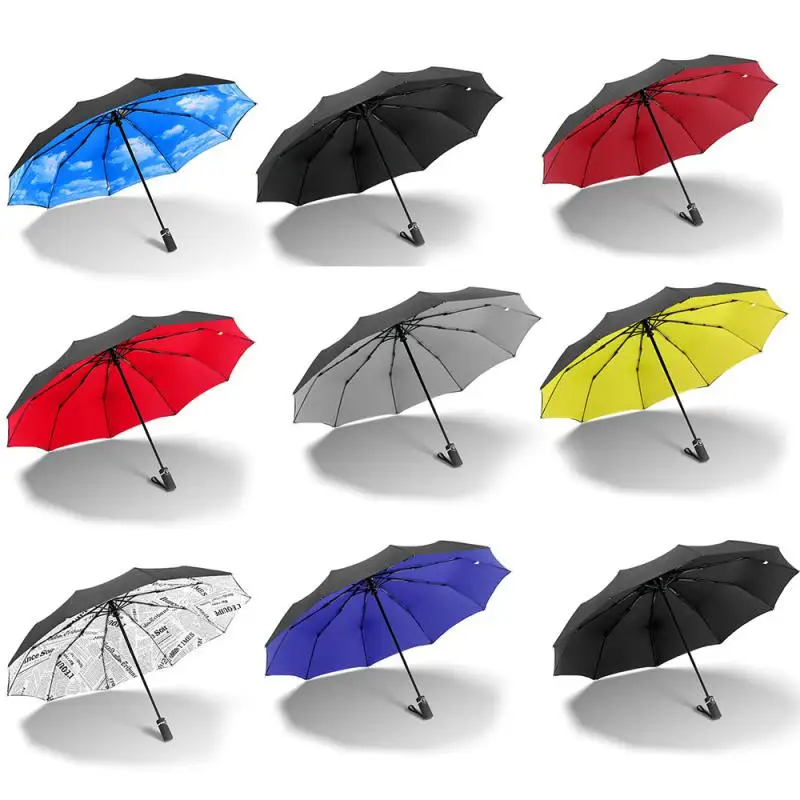 

Автоматический зонт, большой Модный высококачественный деловой зонт, черный зонтик с длинной ручкой для мужчин и женщин, дождевик, Прямая п...